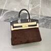 Birkin_30_Suede_Craftsmanship-Dark Brown Bag