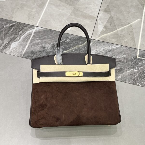 Birkin_30_Suede_Craftsmanship-Dark Brown Bag