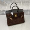 Birkin_30_Suede_Craftsmanship-Dark Brown Bag