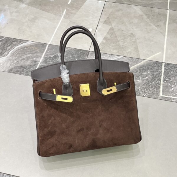 Birkin_30_Suede_Craftsmanship-Dark Brown Bag
