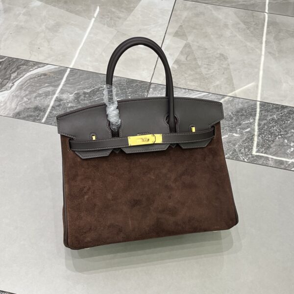 Birkin_30_Suede_Craftsmanship-Dark Brown Bag
