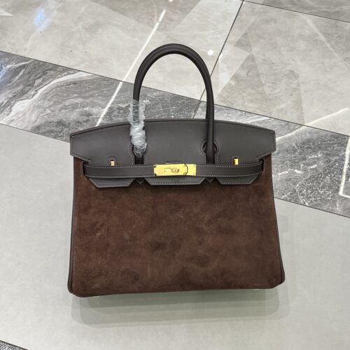 Birkin_30_Suede_Craftsmanship-Dark Brown Bag