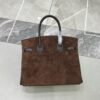 Birkin_30_Suede_Craftsmanship-Dark Brown Bag