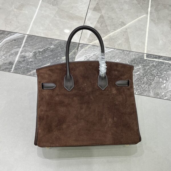 Birkin_30_Suede_Craftsmanship-Dark Brown Bag