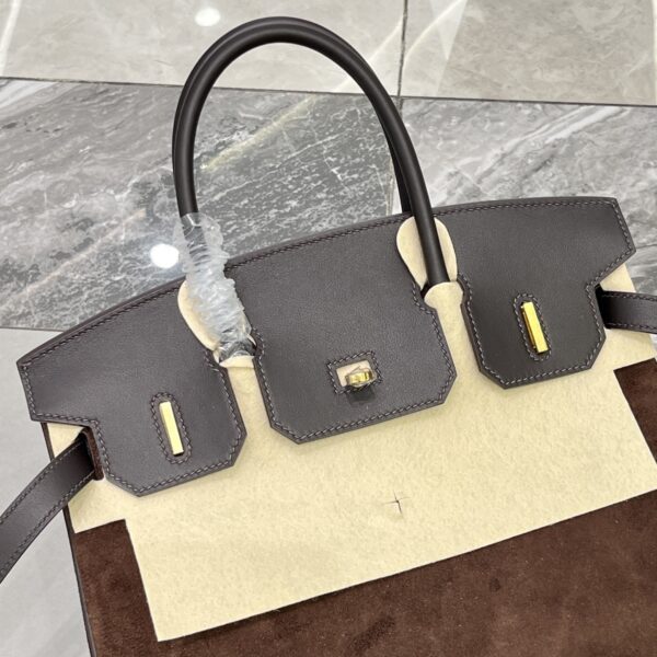 Birkin_30_Suede_Craftsmanship-Dark Brown Bag