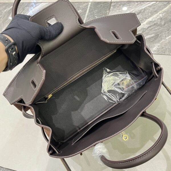 Birkin_30_Suede_Craftsmanship-Dark Brown Bag