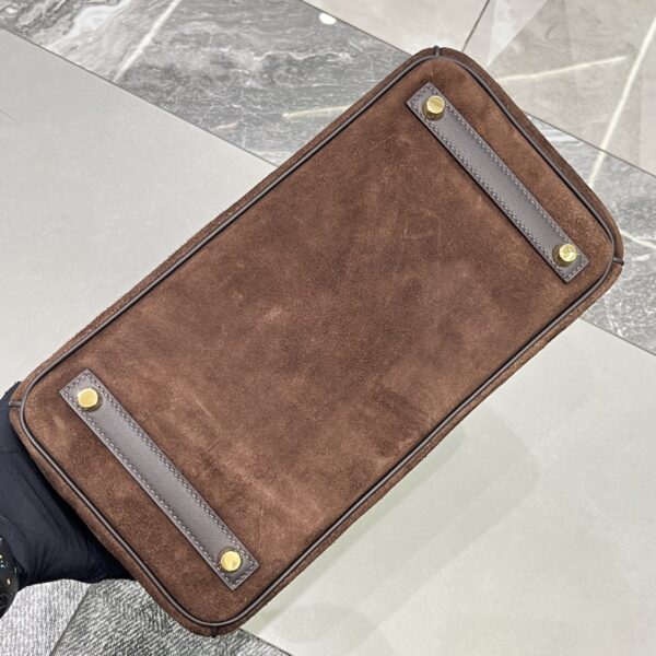 Birkin_30_Suede_Craftsmanship-Dark Brown Bag