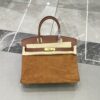 Birkin_30_Suede_Craftsmanship-Camel Brown Bag