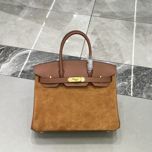 Birkin_30_Suede_Craftsmanship-Camel Brown Bag