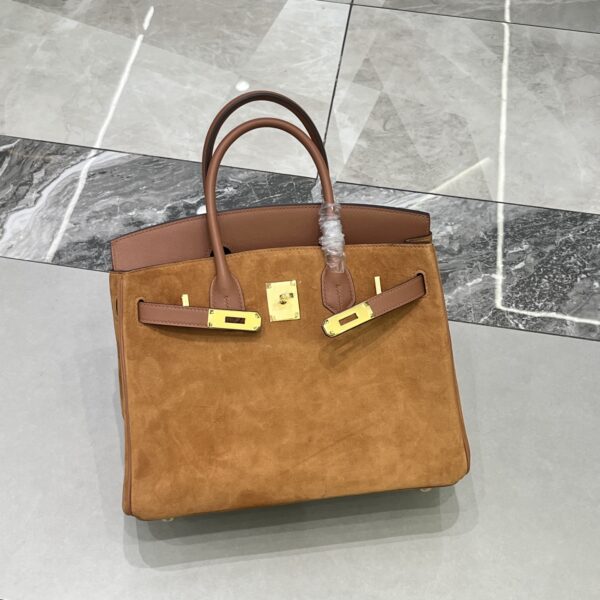 Birkin_30_Suede_Craftsmanship-Camel Brown Bag