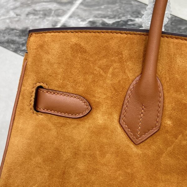 Birkin_30_Suede_Craftsmanship-Camel Brown Bag