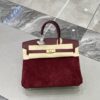 Birkin_30_Suede_Craftsmanship-Wine Red Bag