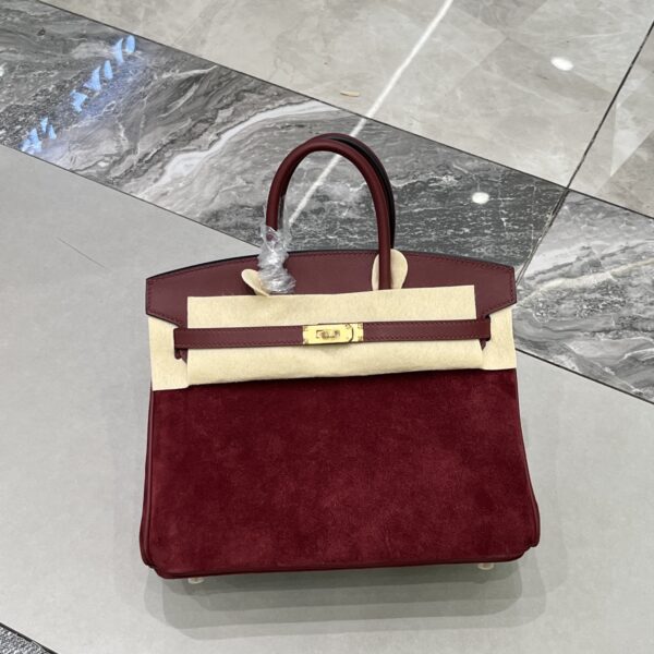 Birkin_30_Suede_Craftsmanship-Wine Red Bag