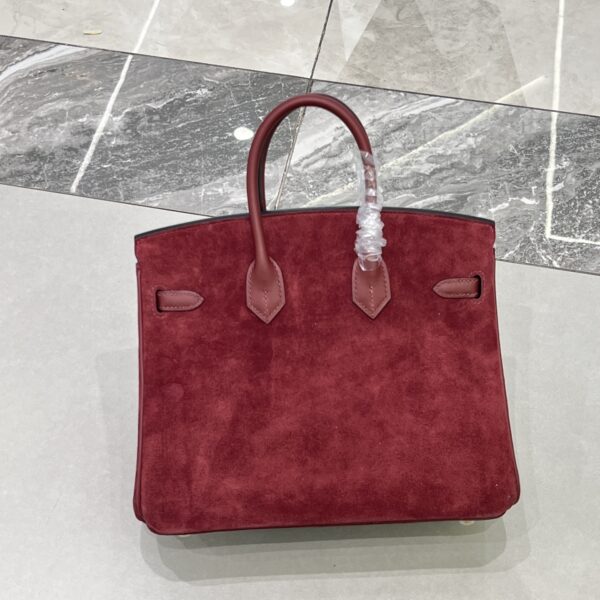Birkin_30_Suede_Craftsmanship-Wine Red Bag