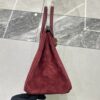 Birkin_30_Suede_Craftsmanship-Wine Red Bag