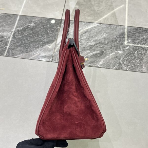 Birkin_30_Suede_Craftsmanship-Wine Red Bag