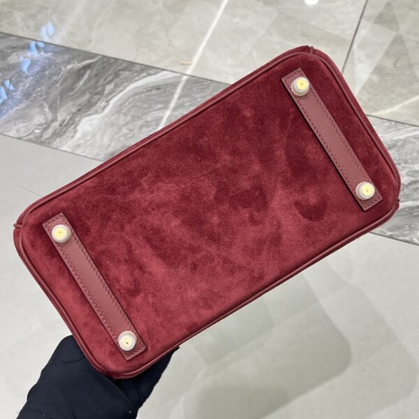 Birkin_30_Suede_Craftsmanship-Wine Red Bag