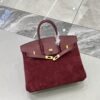Birkin_30_Suede_Craftsmanship-Wine Red Bag