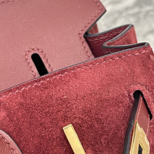 Birkin_30_Suede_Craftsmanship-Wine Red Bag
