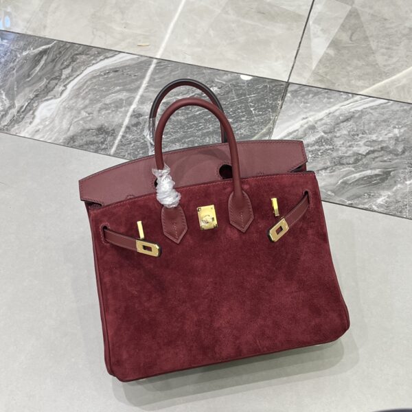 Birkin_30_Suede_Craftsmanship-Wine Red Bag
