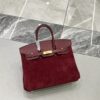 Birkin_30_Suede_Craftsmanship-Wine Red Bag