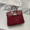 Birkin_30_Suede_Craftsmanship-Dark Wine Red Bag