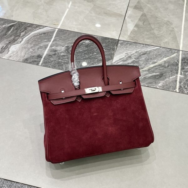 Birkin_30_Suede_Craftsmanship-Dark Wine Red Bag