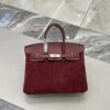 Birkin_30_Suede_Craftsmanship-Dark Wine Red Bag