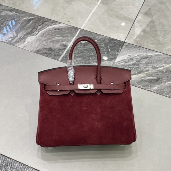 Birkin_30_Suede_Craftsmanship-Dark Wine Red Bag