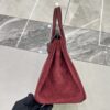 Birkin_30_Suede_Craftsmanship-Dark Wine Red Bag