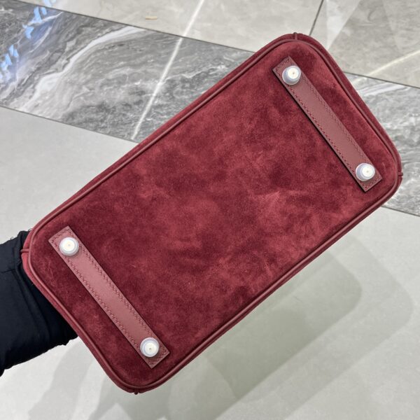 Birkin_30_Suede_Craftsmanship-Dark Wine Red Bag