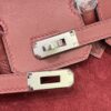 Birkin_30_Suede_Craftsmanship-Dark Wine Red Bag