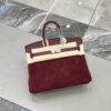 Birkin_30_Suede_Craftsmanship-Dark Wine Red Bag