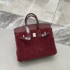 Birkin_30_Suede_Craftsmanship-Dark Wine Red Bag