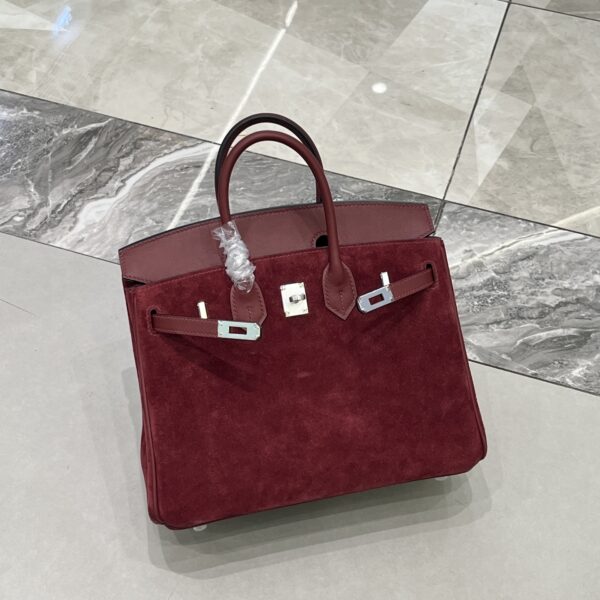 Birkin_30_Suede_Craftsmanship-Dark Wine Red Bag