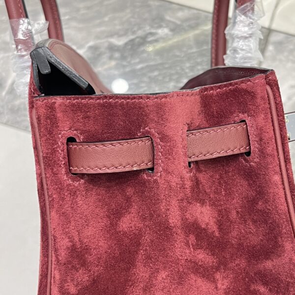 Birkin_30_Suede_Craftsmanship-Dark Wine Red Bag