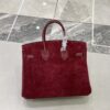 Birkin_30_Suede_Craftsmanship-Dark Wine Red Bag