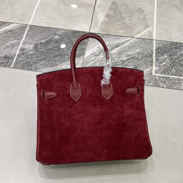 Birkin_30_Suede_Craftsmanship-Dark Wine Red Bag