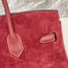 Birkin_30_Suede_Craftsmanship-Dark Wine Red Bag