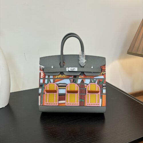 Birkin_Faubourg_20_Craftsmanship-Grey Yellow Pink Orange Bag