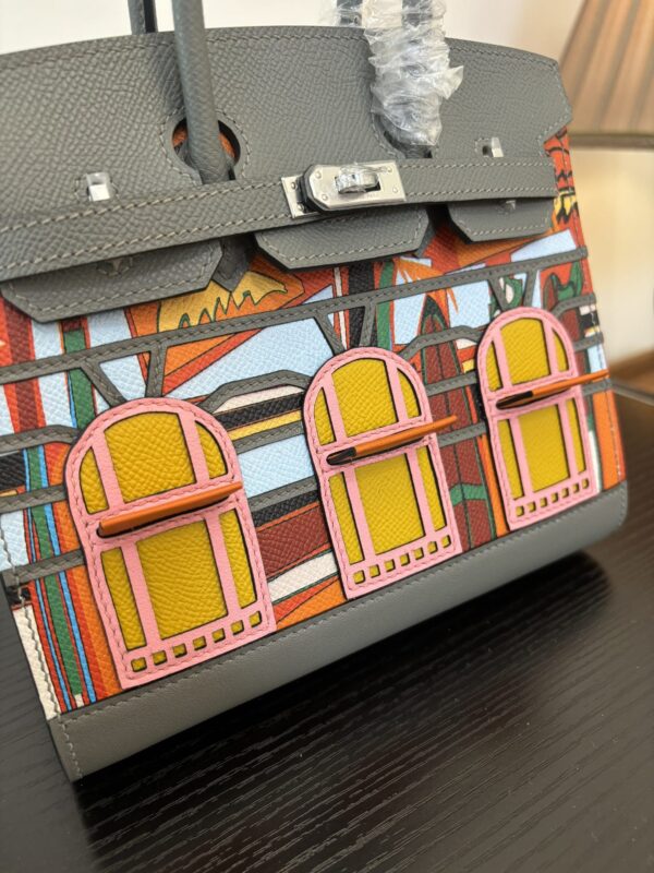 Birkin_Faubourg_20_Craftsmanship-Grey Yellow Pink Orange Bag