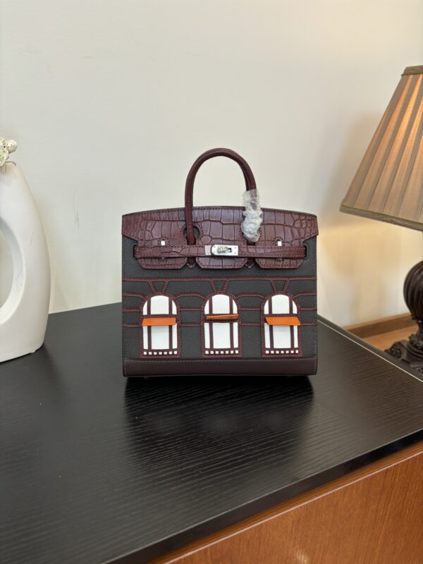 Birkin_Faubourg_20_Craftsmanship-Wine Red Black White Orange Bag