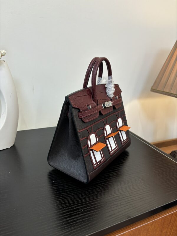 Birkin_Faubourg_20_Craftsmanship-Wine Red Black White Orange Bag