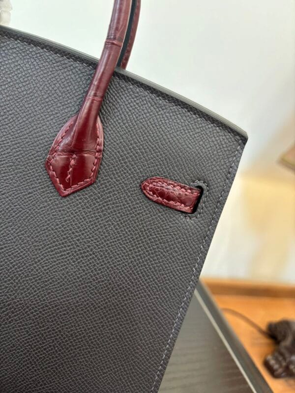 Birkin_Faubourg_20_Craftsmanship-Wine Red Black White Orange Bag