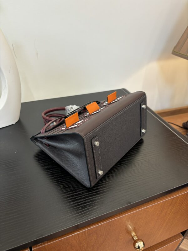 Birkin_Faubourg_20_Craftsmanship-Wine Red Black White Orange Bag