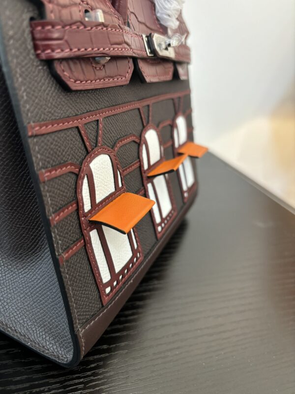 Birkin_Faubourg_20_Craftsmanship-Wine Red Black White Orange Bag