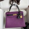 Kelly_25_Togo_Craftsmanship-Purple and Black Bag