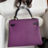 Kelly_25_Togo_Craftsmanship-Purple and Black Bag