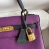 Kelly_25_Togo_Craftsmanship-Purple and Black Bag