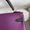 Kelly_25_Togo_Craftsmanship-Purple and Black Bag